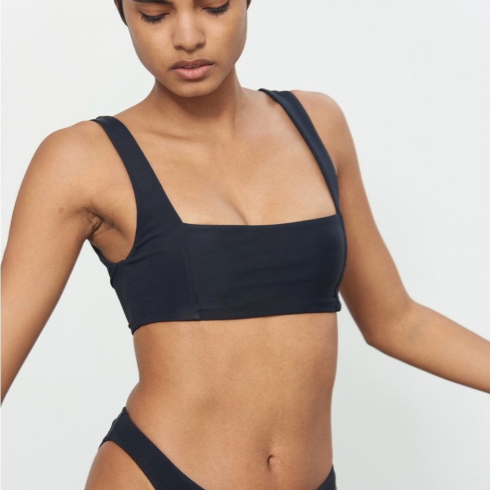 Mara Hoffman Meli Black Square Neck Bikini Top - Size S